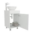 thumbnail image 5 of JERFIT 18 inch Freestanding Bathroom Vanity with Vessel Sink, Single Door Storage Cabinet in White for Small Space, Modern, 5 of 8