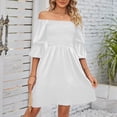 thumbnail image 3 of Vestidos Casuales Vestido de una línea de mujer Vestido de verano sin espalda con cuello cuadrado para cóctel (Blanco L) Ygjytge para Mujer Blanco T M, 3 of 7