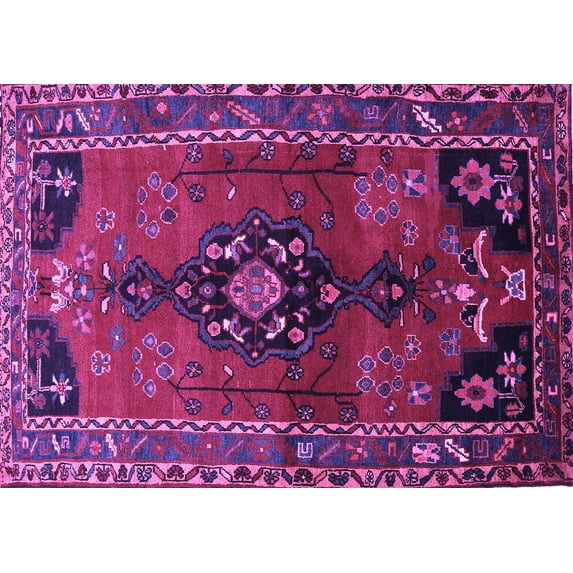 Ahgly Company Indoor Rectangle Persian Purple Traditional Area Rugs, 2' x 3'
