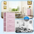 thumbnail image 4 of Dextrus 4 Drawer storage Dresser Fabric Chest of Drawers Sturdy Steel Frame Furniture Storage Organizer for Living Room,Bedroom,Hallway Pink, 4 of 6