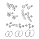 thumbnail image 2 of 10 Pares Piercing Aretes Oreja Cartílago Acero Inoxidable Xtellar plateado, 2 of 3