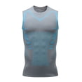 thumbnail image 2 of Haitryli Men's Athletic Tank Top Compression Workout Vest  Sleeveless Shirts Fitness Shapewear B Gray S, 2 of 3