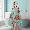 thumbnail image 6 of Pioneer Flower Floral Print Pattern Hooded Bath Towel，60"x35" for Ages 3 To 12 Kids, Quick Dry Lightweight Soft Microfiber Hood Beach Towel Cover Up for Kids, 6 of 7
