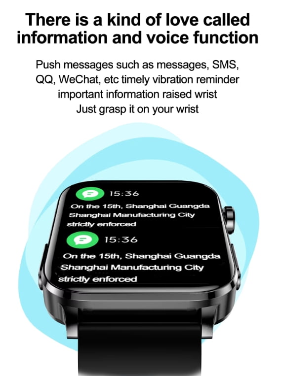LAATIKUI smart watch TK12 Bluetooth sports mode 1.96-inch fitness exercise tracker answering/calling/smart reminder