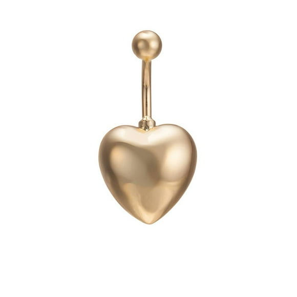 justhard Smooth Surface Heart Navel Belly Button Ring Copper Umbilical Nail Studs Body Piercing Jewelry