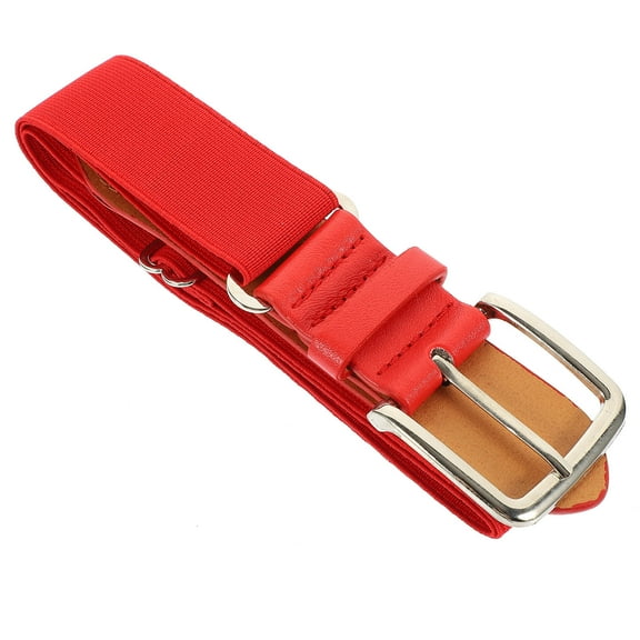 WRISTBIQUE Red Stretch Baseball Belt with Sliding Regulator for Easy Waist Adjustment