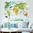 thumbnail image 4 of fastboy World Map Wall Sticker Living Room Decal PVC Waterproof Wallpaper Art Craft Learning Educational Decoration Kindergarten, 4 of 7
