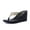 Black, variant on Cushionaire Bera Platform Thong Womens Sandals, Stylish Wedge Flip Flops for Women with Contoured Comfort Footbed