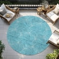 thumbnail image 6 of Addison Rugs Chantille Indoor/Outdoor Transitional Geometric Aqua Washable Round Rug, 8' x 8', 6 of 6