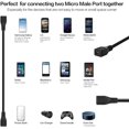 thumbnail image 3 of Haiker 25cm USB 2.0 Micro 5 Pin 5P Female to Female Socket Short Extension Adapter Cable, 3 of 6