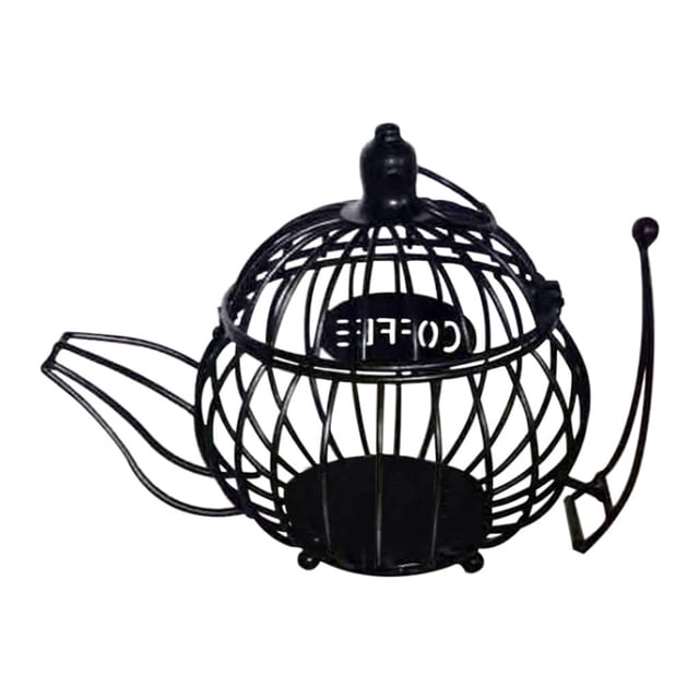 Soporte para cápsulas de café de gran capacidad que ahorra espacio para múltiples tazas de espresso y cápsulas K-Cup. Tapa dorada estereoscópica