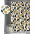 thumbnail image 3 of Extra Long Shower Curtain 72x84 Inch, Botanical Flowers Shower Curtain Waterproof Bathroom Decor Farmhouse Yellow Gray Floral Plants Fabric Bath Curtain Set Accessories with Hooks, 3 of 6