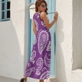 thumbnail image 7 of Purple Paisley Bandana White Pattern Design Art Sleeveless Dress Women's Summer Suit Dresses for Women 2025 Luxury Party Dress, 7 of 7