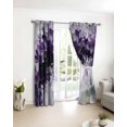 thumbnail image 3 of Purple Black Geometric Blackout Curtains for Bedroom/Living Room, Thermal Insulated Kitchen Curtains, Modern Abstract Crystals Artwork Grommet Darkening Window Treatment Drapes 42"x84"x2, 3 of 8