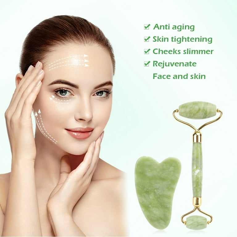 Natural Jade Roller Thin Face Massager Lifting Tools Slim Facial