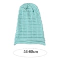thumbnail image 6 of Eoperou Knitted Hat Pleated Slouchy Baggy Solid Color Stretchy Cold Resistant Woolen Yarn Autumn Winter Women Beanie Skull Cap for Outdoor, 6 of 8