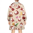 thumbnail image 2 of Wearable Oversized Blanket,Beige Christmas Santa Pattern Wearable Blanket Hoodie for Adults,Cozy Hooded Blankets with Super Pockets,Super Warm Fuzzy Pullover for Women & Men, 2 of 6