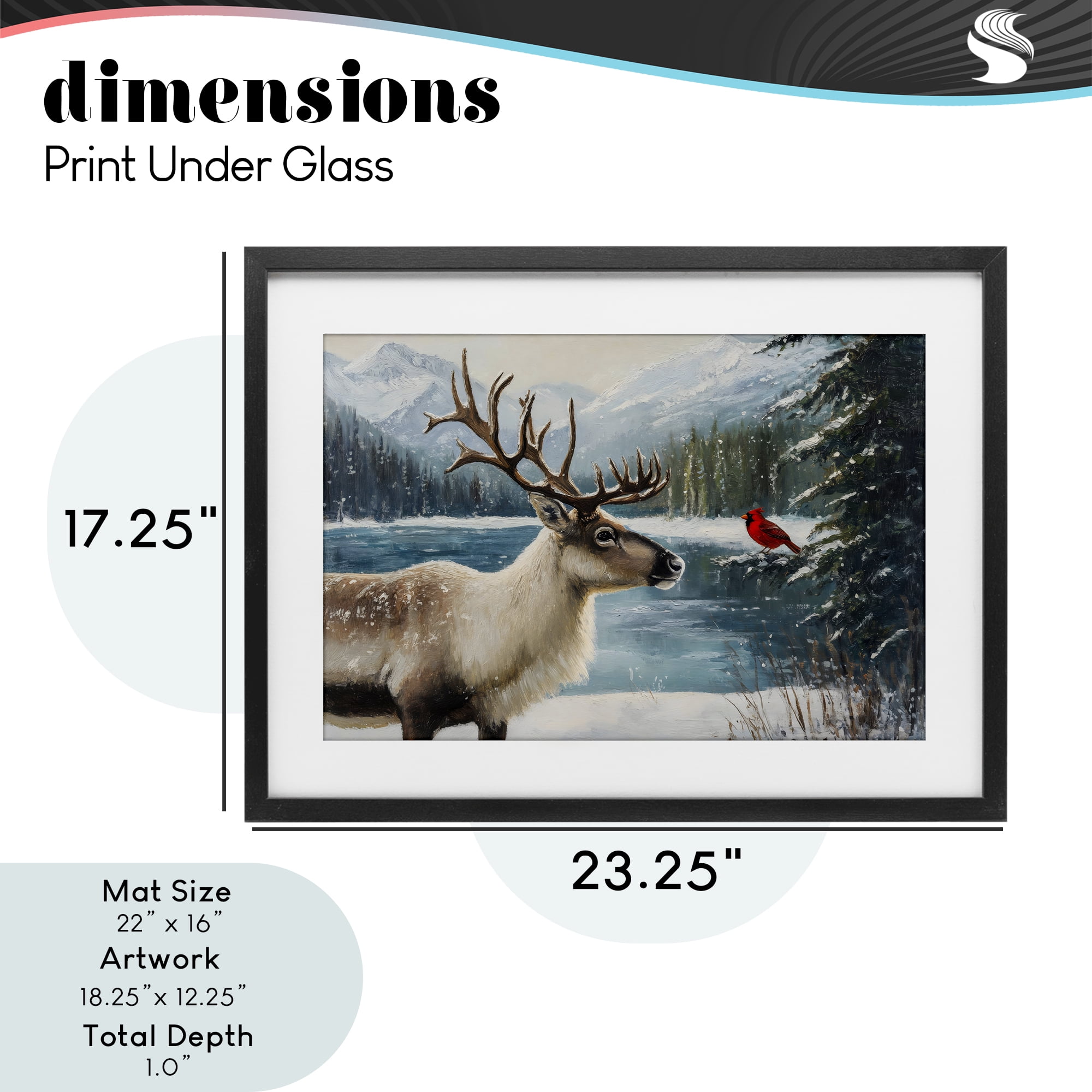 Christmas Conversation In Wild Black Framed Print Under Glass, design by Petal Prints Design