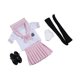 thumbnail image 5 of Conjunto de uniforme escolar femenino a escala 1/6, figura de acción, ropa, conjunto de camiseta de manga corta rosa, 5 of 9