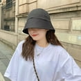 thumbnail image 2 of COCOpeaunt Black White Solid Bucket Hat Unisex Bob Caps Hip Hop Gorros Men Women Summer Autumn Panama Cap Beach Sun Fishing Boonie Hat, 2 of 6
