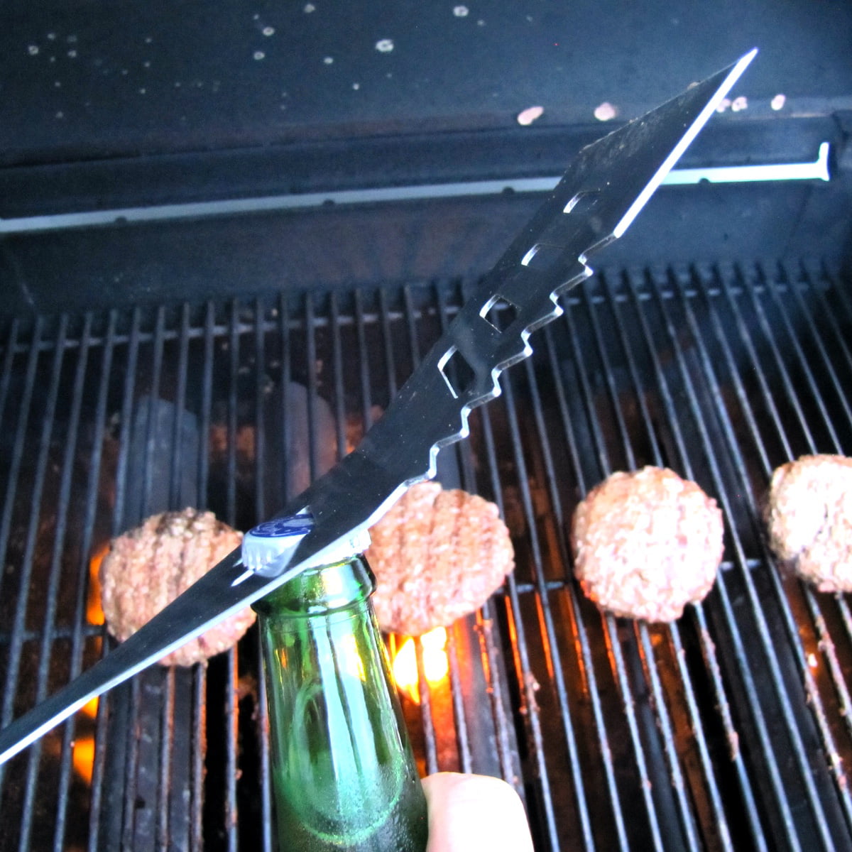 GrillToolZ: Spatula - Burger Flipper, Grilling Tool, Grate Lifter, Bottle Opener - Made in USA