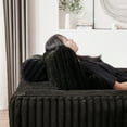 thumbnail image 6 of Oversized 55 Inch Chaise Lounger Indoor for Huge Person, Upholstered Plush Sofa Bed with Backrest Pillows and Armrests, Sleeper Couch Chair Bed for Living Room, Black, 6 of 8