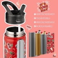 thumbnail image 2 of BJPKPK Insulated Water Bottle with Straw Lid, 22 oz Stainless Steel Metal Water Bottles, Reusable Leak Proof BPA Free Water Bottles, Cups, Thermos, Passionate-Red, 2 of 6
