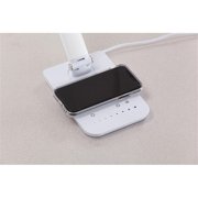 Safco Products Pivoting Vamp LED Lamp- Wireless Charging Pad & USB Port - White