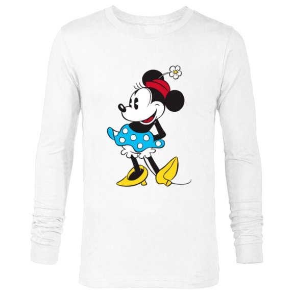 Disney Minnie Mouse in Pillbox Flower Hat - Long Sleeve T-Shirt for Men - Customized-White