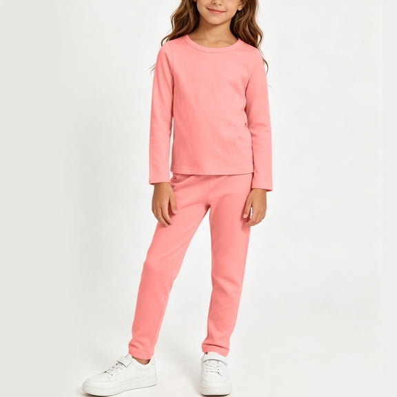 Mifsaly Boys Girls Pajama Sets Long Sleeve Crewneck Sleepwear and Sleep Pants Kids Toddler Soft Comfortable Casual Fall Winter Pjs Nightwear