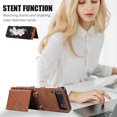 thumbnail image 4 of ELEHOLD Luxury Wallet Case for Samsung Galaxy Z Flip 3 with Card Holders Magnetic Closure Kickstand Function Shockproof Purse Case with Detachable Crossbody Shoulder Strap,Brown, 4 of 8