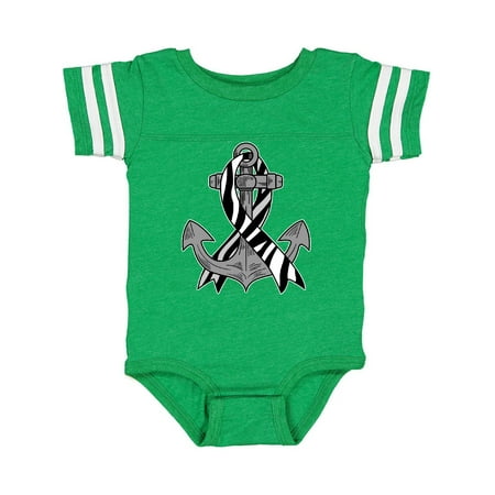 

Inktastic Anchor with Zebra Ribbon For Carcinoid Cancer Awareness Gift Baby Boy or Baby Girl Bodysuit