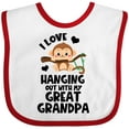 thumbnail image 3 of Inktastic Monkey I Love Hanging out with My Great Grandpa Boys or Girls Baby Bib, 3 of 4