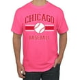 thumbnail image 1 of Wild Bobby City of Chicago Baseball Fantasy Fan Sports Men's T-Shirt, Neon Pink, Large, 1 of 6