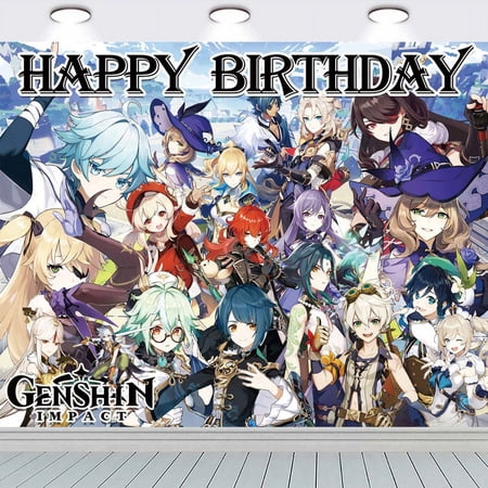 Genshin Impact Backdrop Party Supplies Taspestry Background Banner Birthday Wall Decor Post Lover