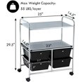 thumbnail image 2 of CRXX Rolling Storage Cart w/ 4 Drawers 2 Shelves Metal Rack Shelf Home Office School Beauty Salon Utility Organizer Cart with Wheels (Black), 2 of 9