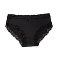 thumbnail image 2 of ABSUYY Womens Mid Rise Ribbed Brief Underwear, Soft Nylon Spandex Stretch Panties Lace Trim No VPL Daily Wear Black,Size M, 2 of 7
