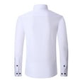 thumbnail image 2 of DEMOTIME Men's Formal Blouses Long Sleeve Wrinkle Free Stretch Business Button-Up Shirt L White, 2 of 6
