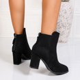 thumbnail image 5 of Women's Retro Suede Ankle Boots Almond Toe Chunky Block Heel Back Zipper Short Booties for Business Work, 5 of 8