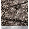 thumbnail image 2 of Soimoi Pink Rayon Crepe Fabric Leopard & Snake Animal Skin Decor Fabric Printed Yard 46 Inch Wide, 2 of 3