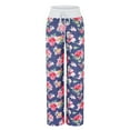 thumbnail image 4 of MIXUE Women Pants Comfy Casual Floral Print Drawstrings Lounge Pants Trendy Wide Leg Stretchy Palazzo Pants With Pockets, 4 of 8