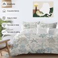 thumbnail image 4 of Aqua Teal Coastal Bedding 3 Piece Duvet Cover Set California King, Summer Beach Starfish Coral Nautical Rustic Soft Microfiber Comforter Cover with Zipper Closure & Pillowcases, Quilt Cover, 4 of 9