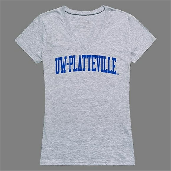 W Republic Products 501-410-HGY-04 University of Wisconsin Platteville Game Day Womens Tee, Heather Grey - Extra Large