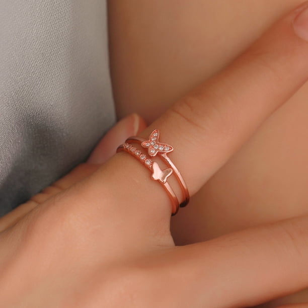 ADDHAT 1Ud Anillo Decorativo Dorado Para Mujer Con Y Acabado Fino Para Ocasiones Especiales