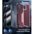 thumbnail image 3 of LeYi For Motorola G 5G 2022 Case: 2 Pack Screen Protectors, Dual Layer Protective Hard PC Back, Pink, 3 of 7