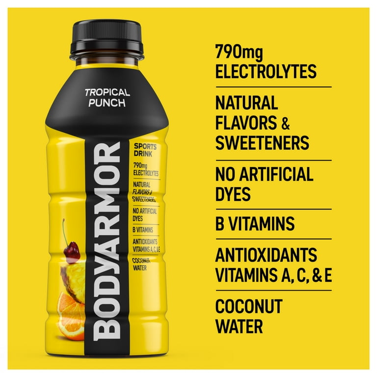 BODYARMOR Tropical Punch Sports Drink, 16 fl oz, 12 Pack photo 3