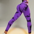 thumbnail image 6 of Womens Tie Dye Butt Lifting High Waisted Seamless Leggings For Gym Workouts, Yoga, Running, Exercise Purple Small, 6 of 6