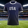 thumbnail image 5 of WAYUTE Men's USA Soccer T-Shirt DIY Name Number Short Sleeve Crew Neck Tee with Stylish Pattern Patriotic Color Sporty Casual Top Dailiy Wear, 5 of 7