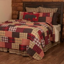 Rustic Quilt Wyatt Patchwork Cotton Red Brown Tan Lodge Country Bedding Decor TCC Brands