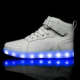 thumbnail image 6 of Boys Shoes,Unisex High Top LED Light Up Sneakers Flashing Athletic USB Rechargeable Kids Shoes For Girls And Boys,Kids Shoes,White,9.5-10 Years, 6 of 9